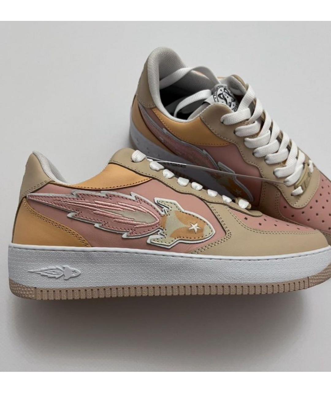 ENTERPRISE JAPAN Оранжевое кожаные кеды, фото 3