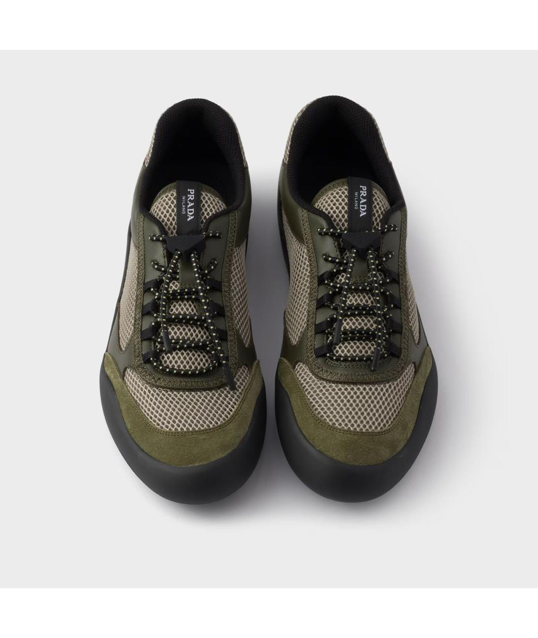 PRADA Хаки кроссовки, фото 4