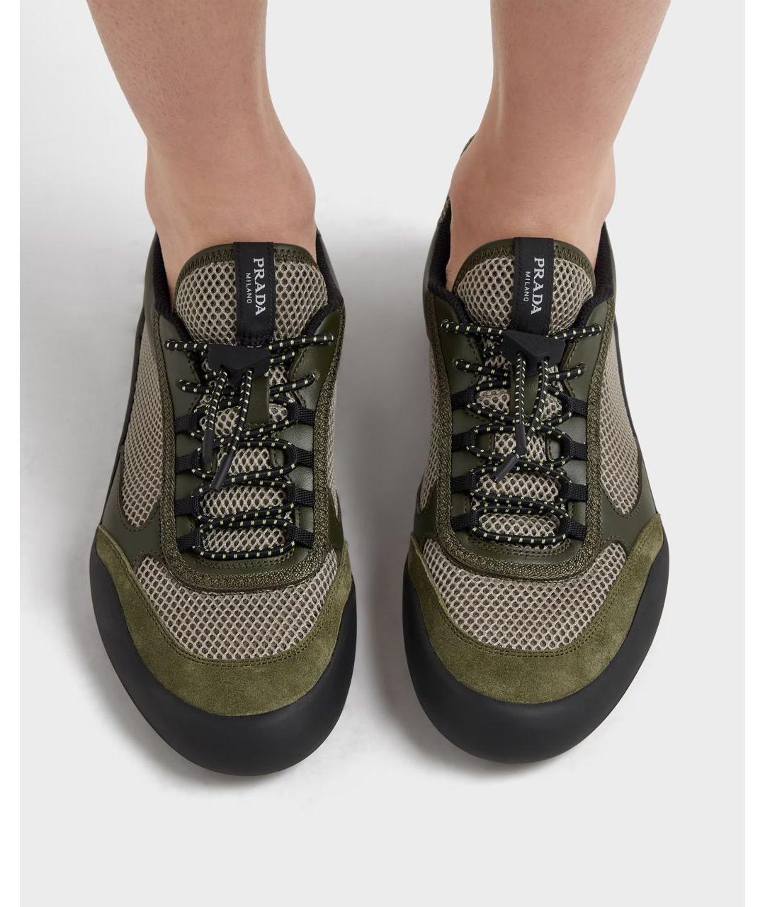 PRADA Хаки кроссовки, фото 7