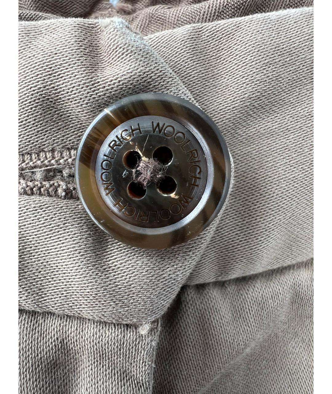 WOOLRICH Коричневые хлопковые прямые брюки, фото 5