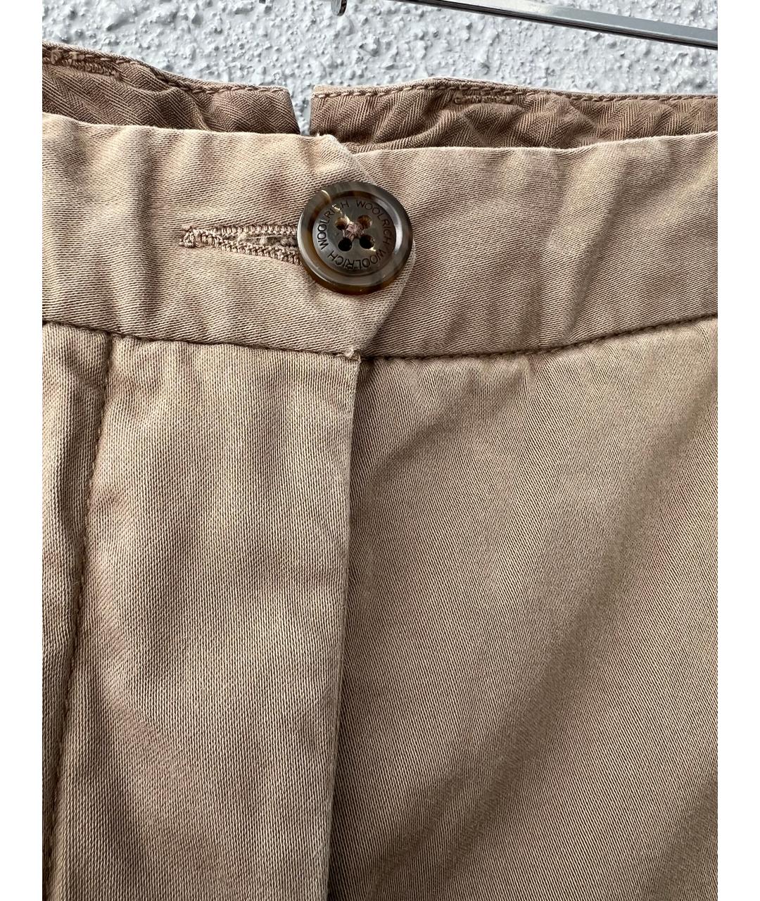 WOOLRICH Коричневые хлопковые прямые брюки, фото 8