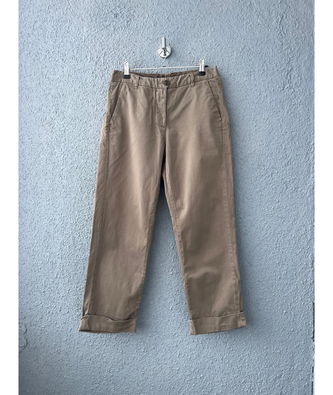 WOOLRICH Коричневые хлопковые прямые брюки, фото 9