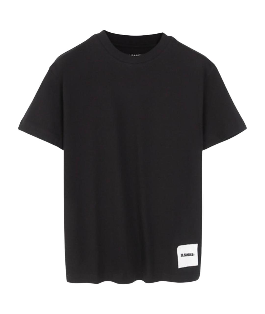 JIL SANDER Черная хлопковая футболка, фото 1