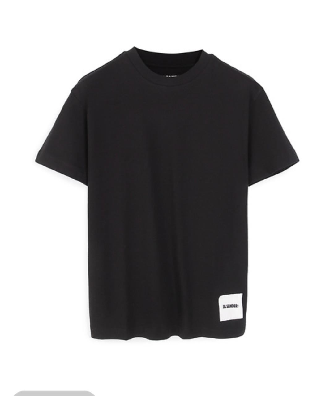 JIL SANDER Черная хлопковая футболка, фото 3