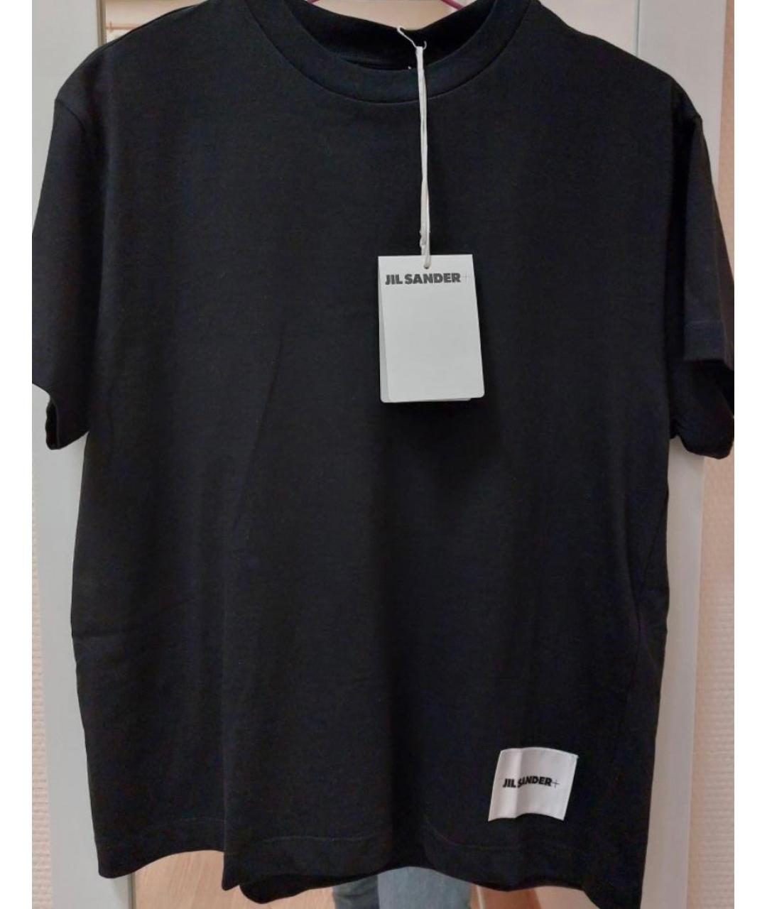 JIL SANDER Черная хлопковая футболка, фото 2