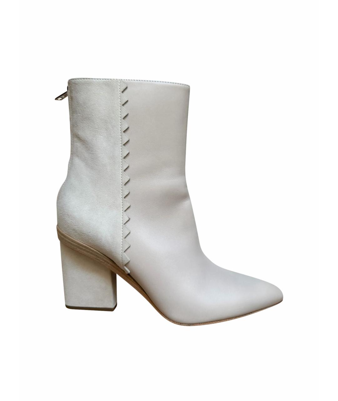 HERMES Бежевые замшевые ботильоны, фото 1