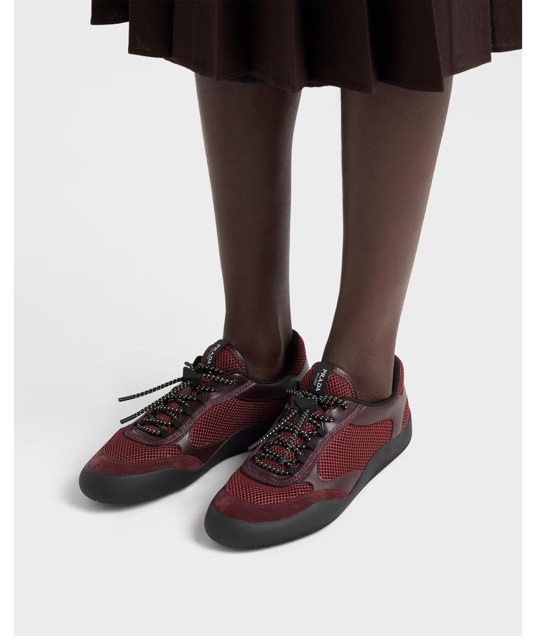 PRADA Бордовые кроссовки, фото 7