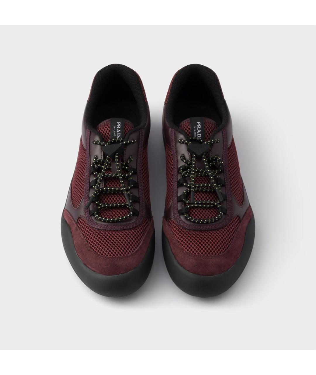 PRADA Бордовые кроссовки, фото 4