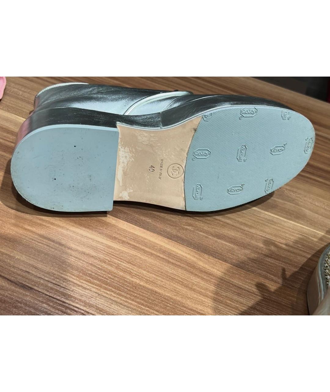 CHANEL Золотые кожаные брогги и оксфорды, фото 7