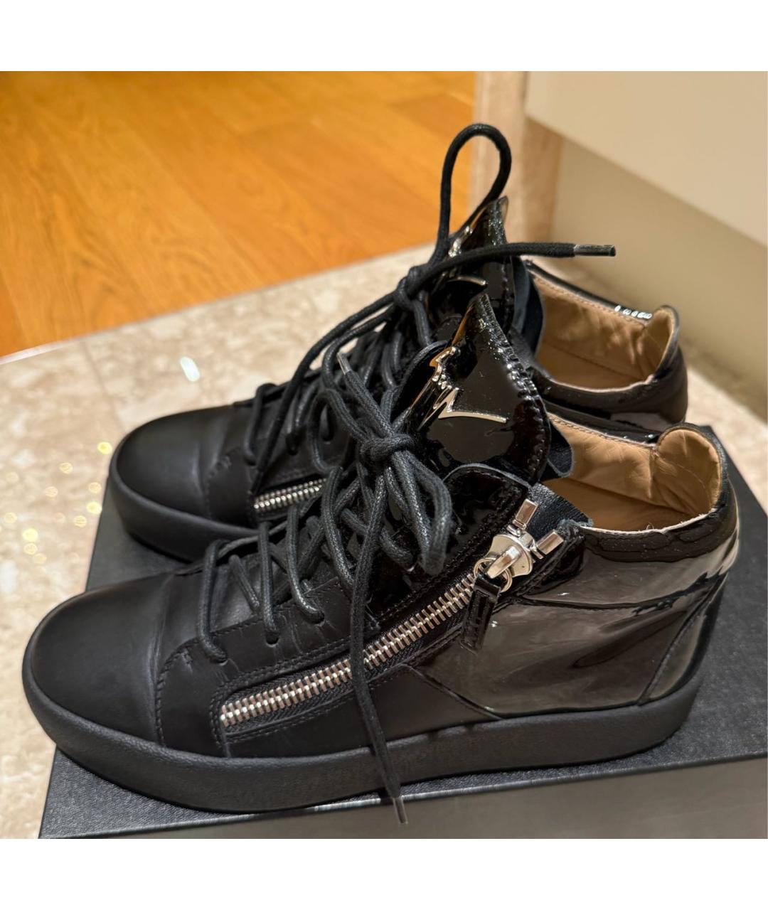 GIUSEPPE ZANOTTI DESIGN Черные кожаные высокие ботинки, фото 3