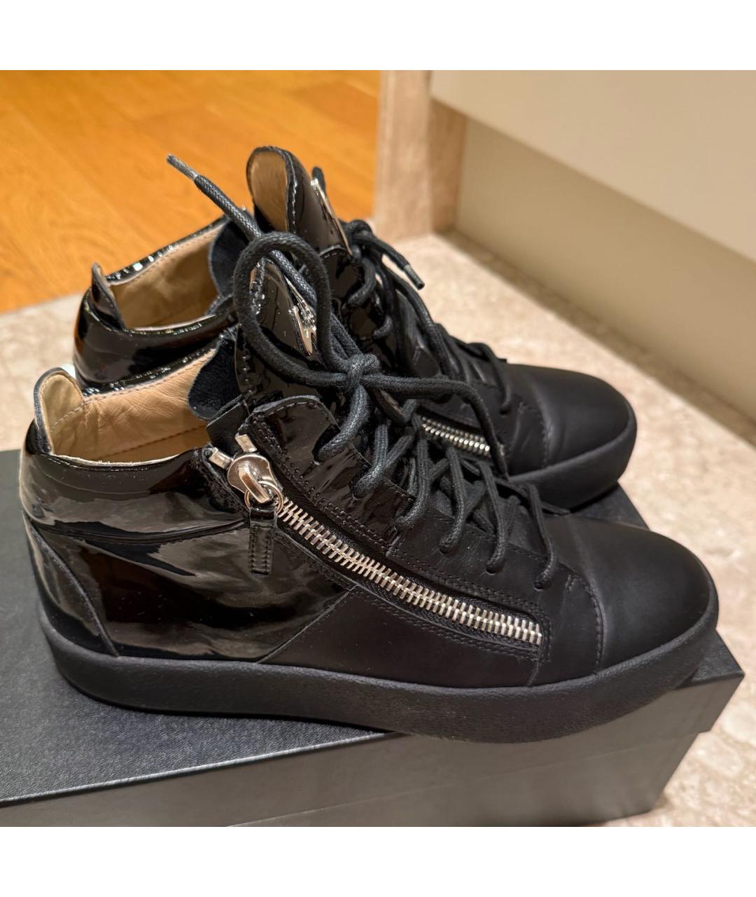 GIUSEPPE ZANOTTI DESIGN Черные кожаные высокие ботинки, фото 6