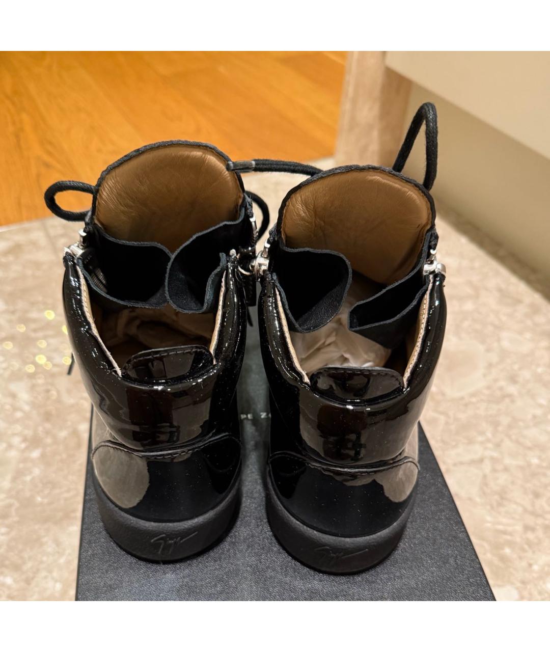 GIUSEPPE ZANOTTI DESIGN Черные кожаные высокие ботинки, фото 2