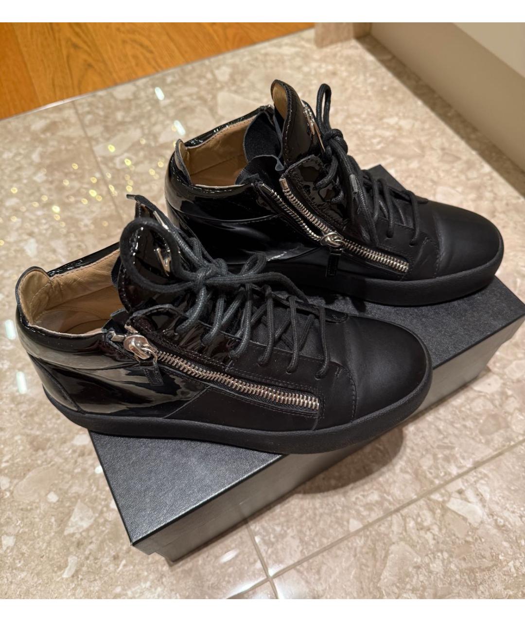 GIUSEPPE ZANOTTI DESIGN Черные кожаные высокие ботинки, фото 5