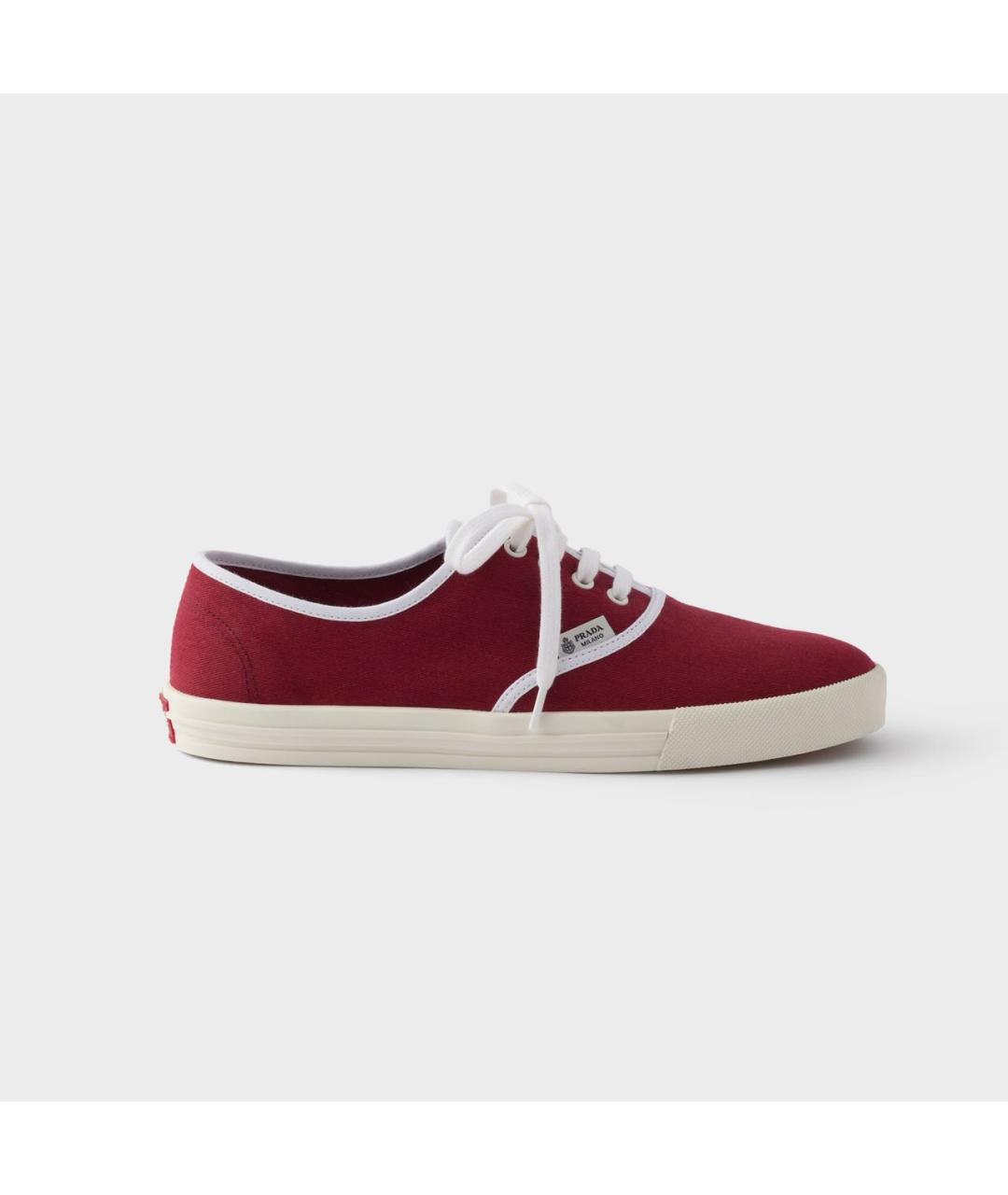 PRADA Бордовые текстильные кеды, фото 6