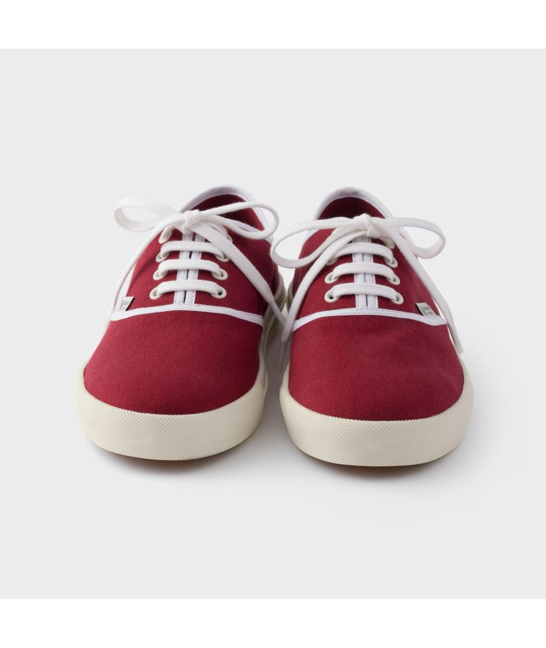 PRADA Бордовые текстильные кеды, фото 5