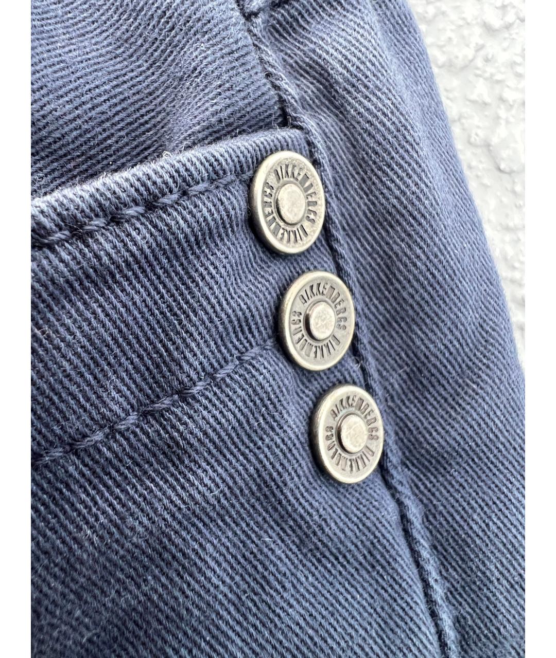 BIKKEMBERGS Темно-синие хлопковые повседневные брюки, фото 4