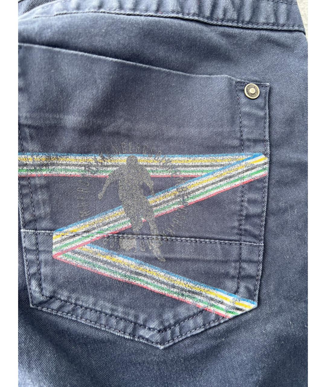 BIKKEMBERGS Темно-синие хлопковые повседневные брюки, фото 5