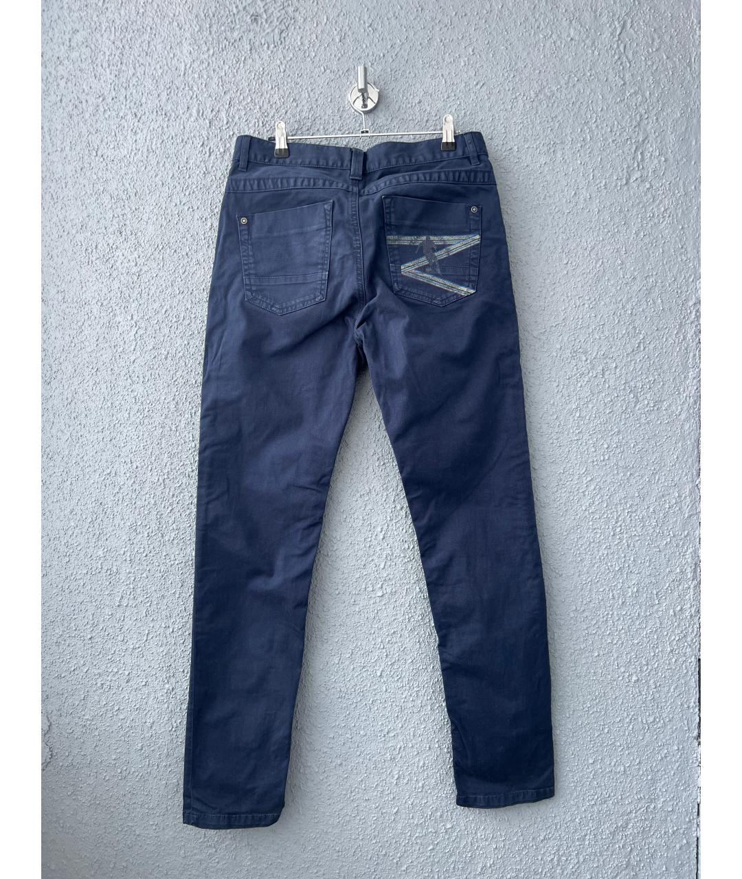 BIKKEMBERGS Темно-синие хлопковые повседневные брюки, фото 2