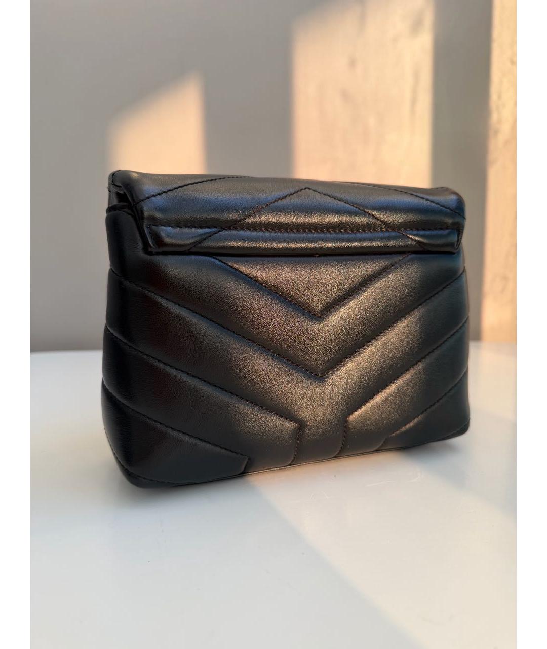 SAINT LAURENT Черная кожаная сумка через плечо, фото 3