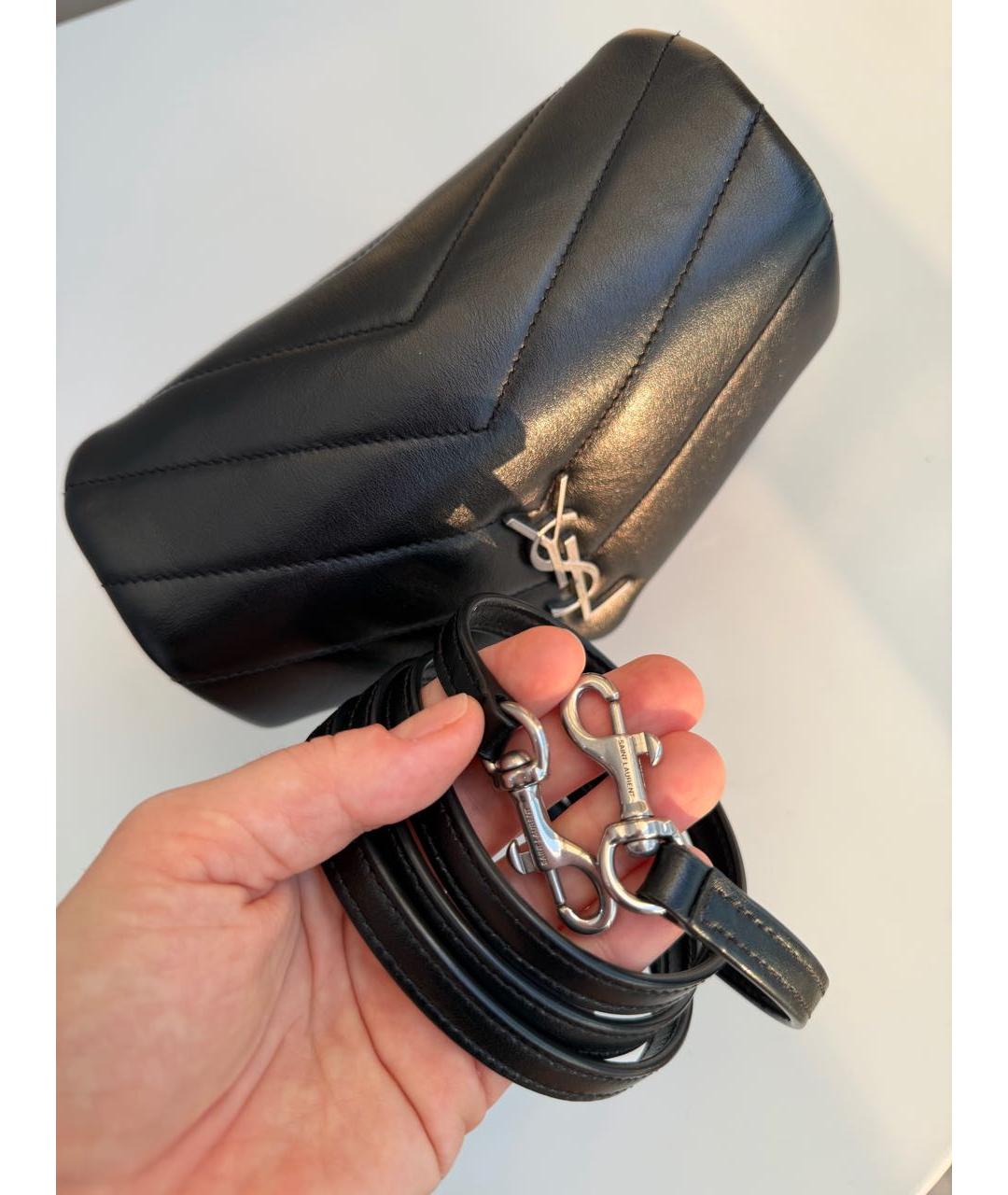 SAINT LAURENT Черная кожаная сумка через плечо, фото 6