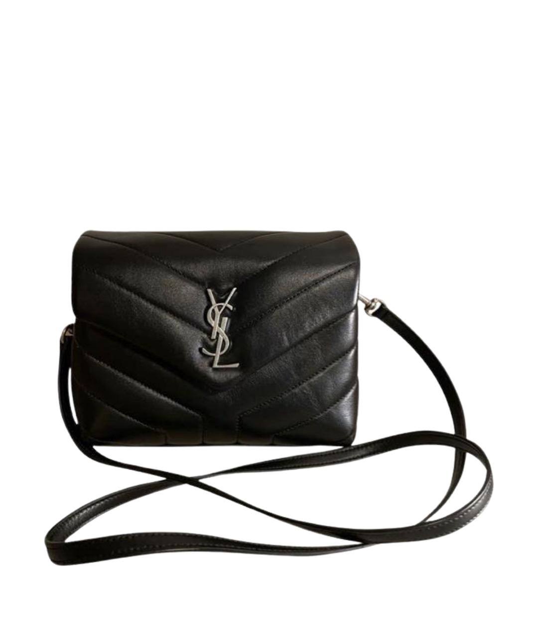 SAINT LAURENT Черная кожаная сумка через плечо, фото 1