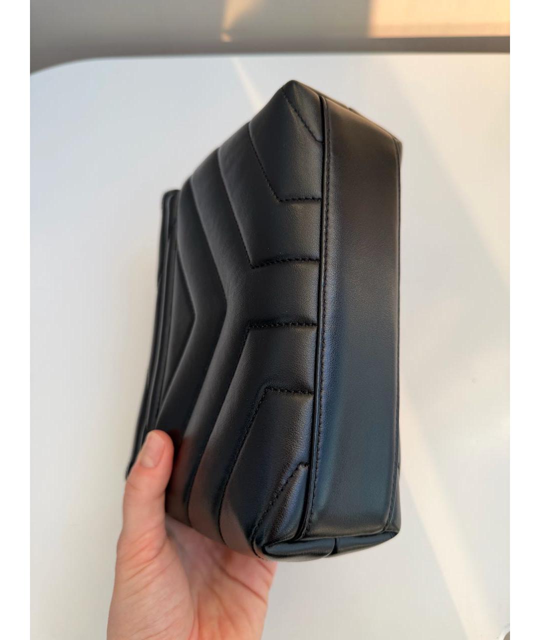 SAINT LAURENT Черная кожаная сумка через плечо, фото 4