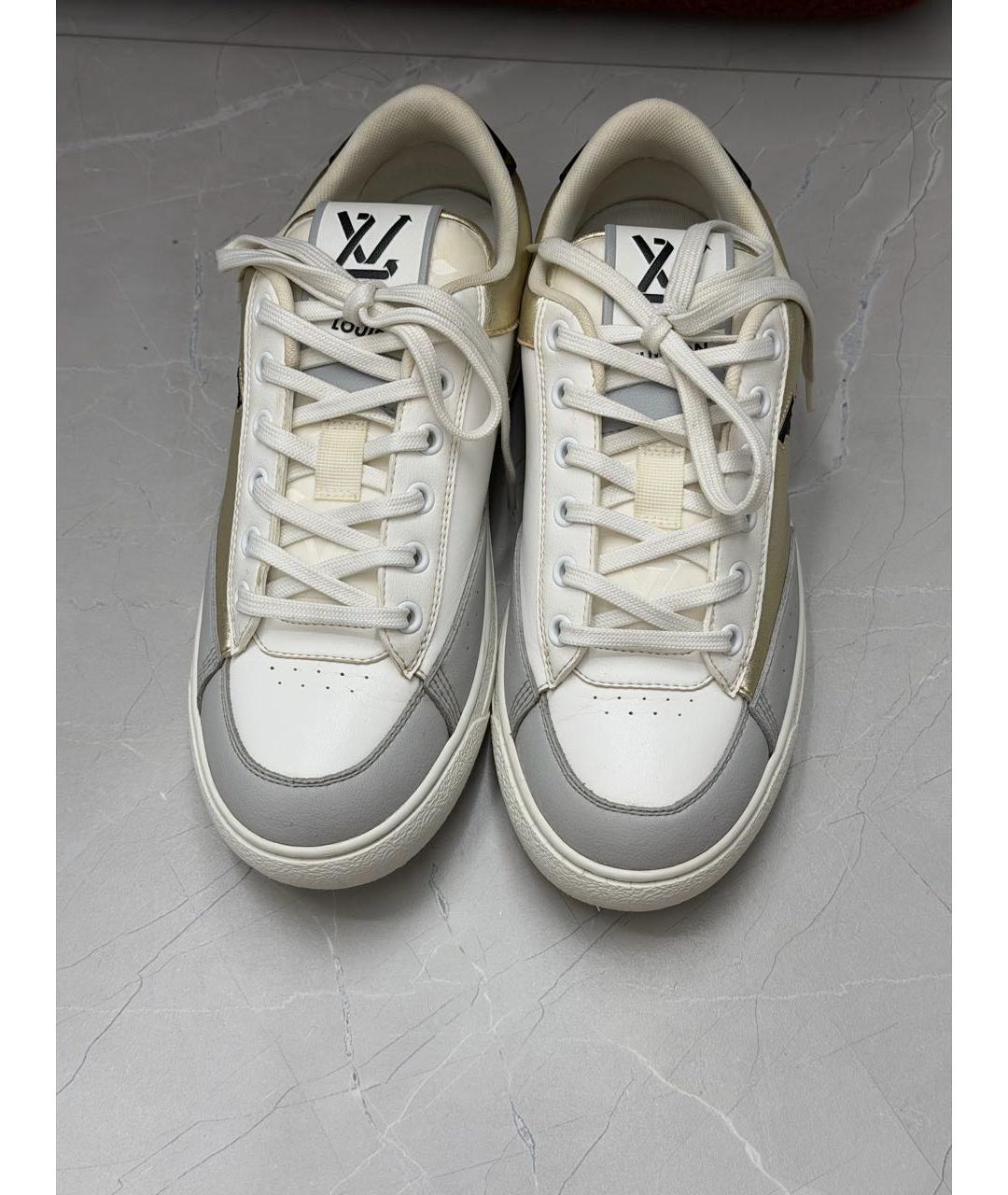 LOUIS VUITTON Белые кожаные кеды, фото 4