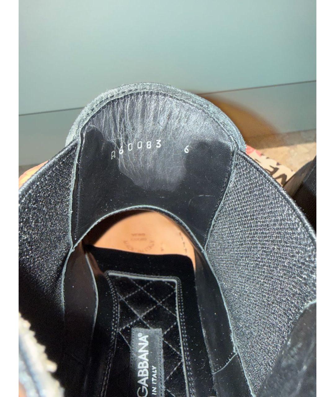 DOLCE&GABBANA Черные кожаные высокие ботинки, фото 4