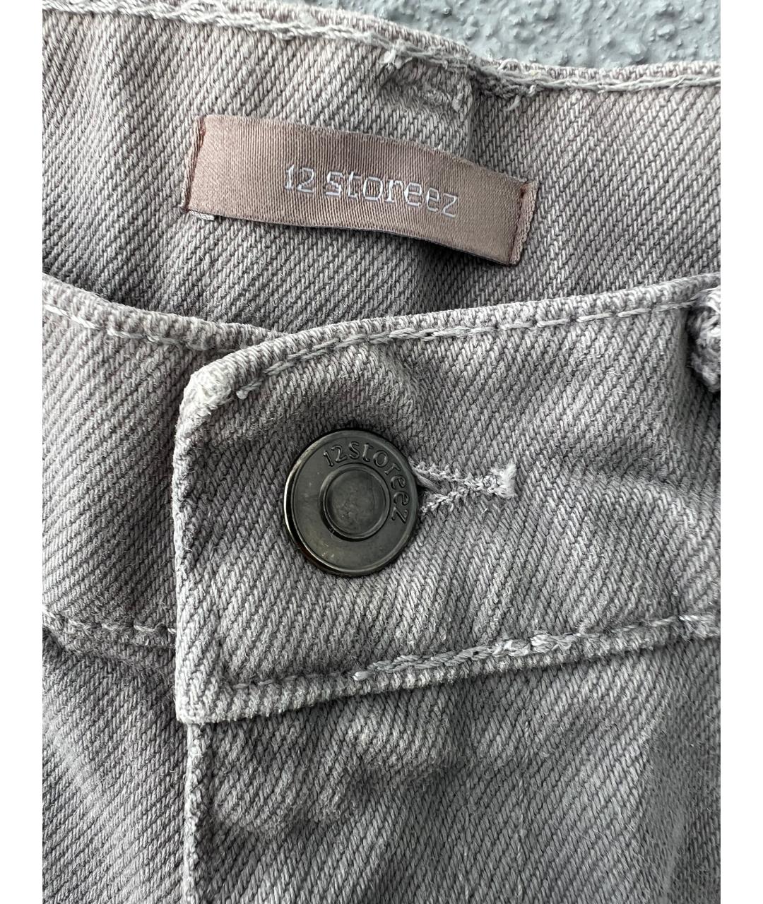 12 STOREEZ Серые хлопковые прямые джинсы, фото 3