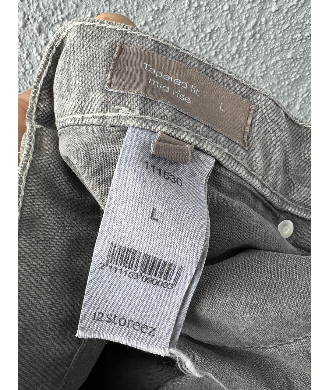 12 STOREEZ Серые хлопковые прямые джинсы, фото 4