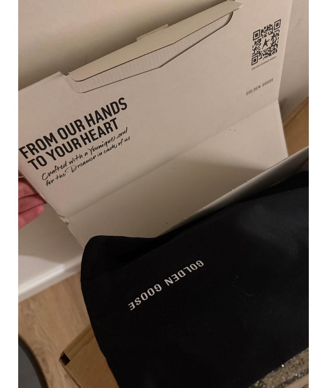 GOLDEN GOOSE DELUXE BRAND Серебряные кожаные кроссовки, фото 6