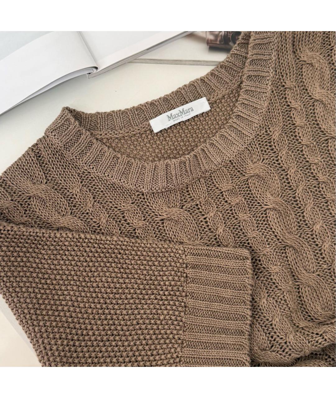 MAX MARA Бежевый льняной джемпер / свитер, фото 4
