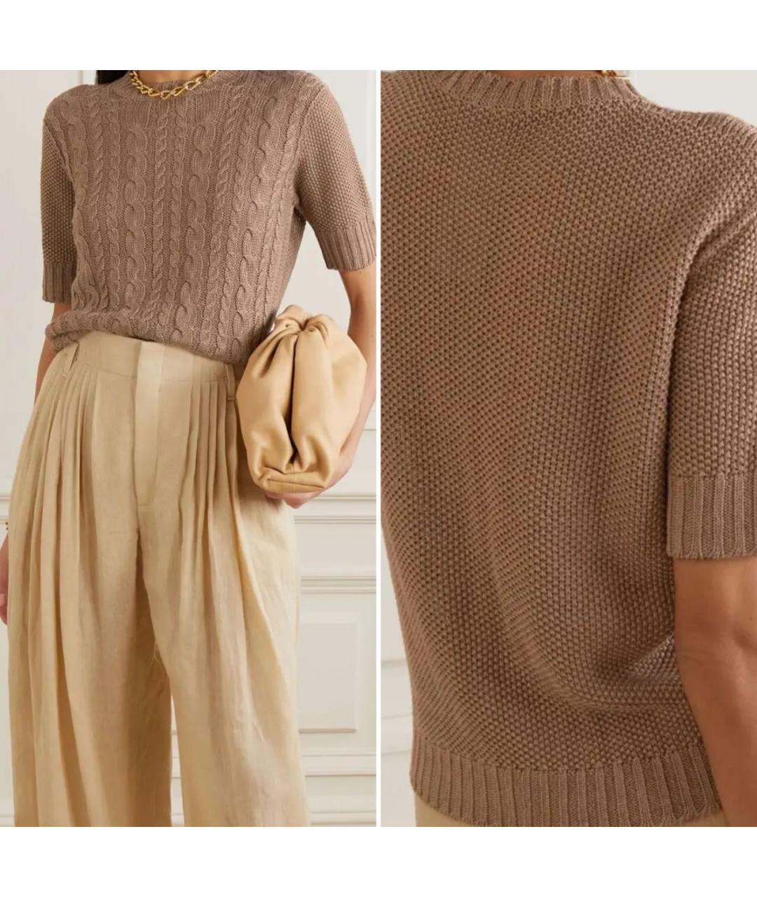 MAX MARA Бежевый льняной джемпер / свитер, фото 2