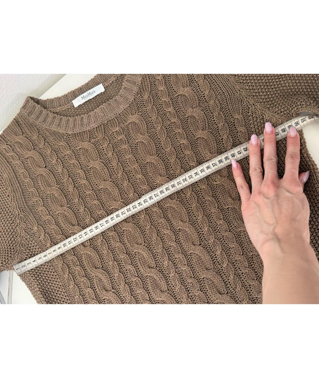 MAX MARA Бежевый льняной джемпер / свитер, фото 5