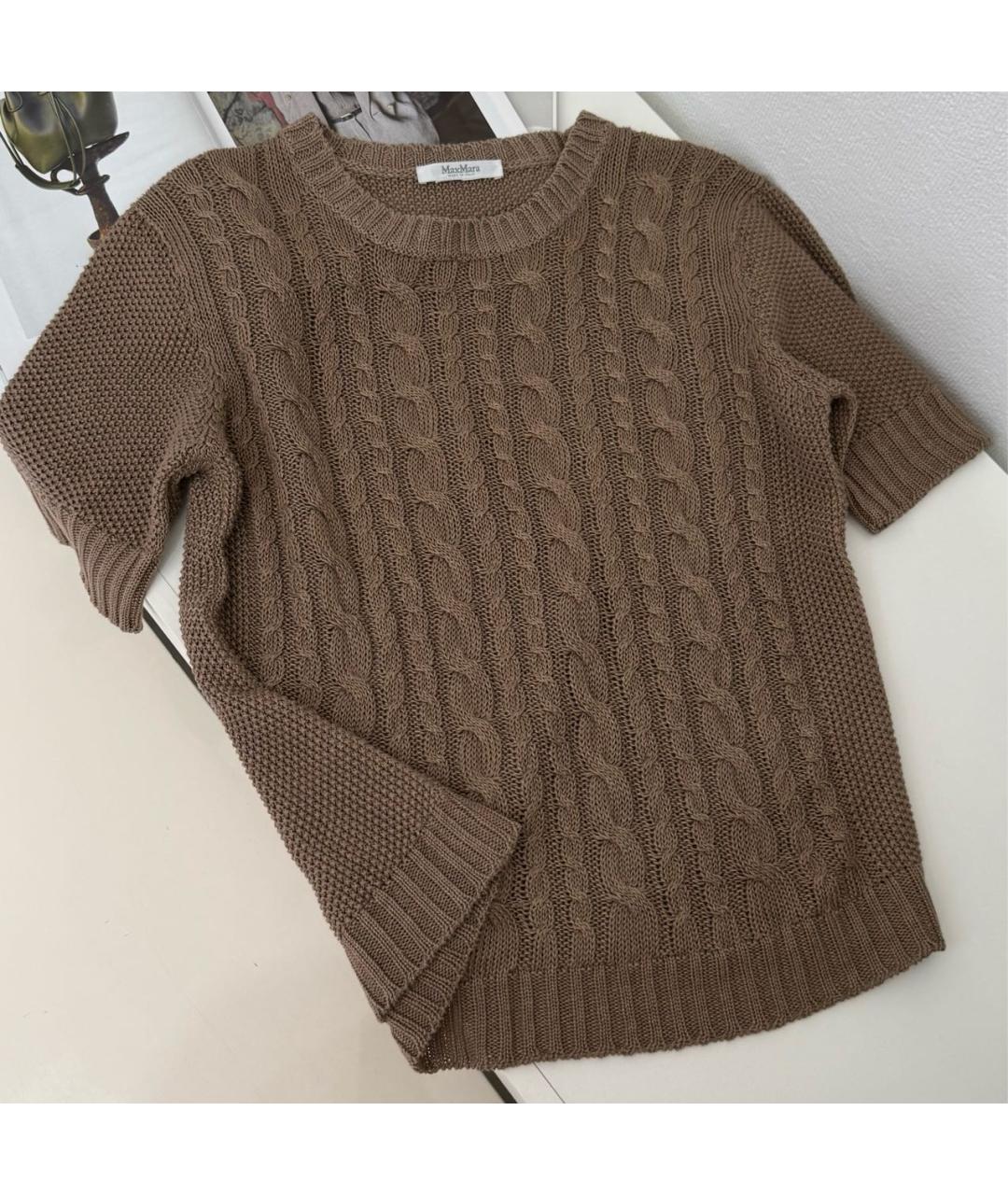 MAX MARA Бежевый льняной джемпер / свитер, фото 3