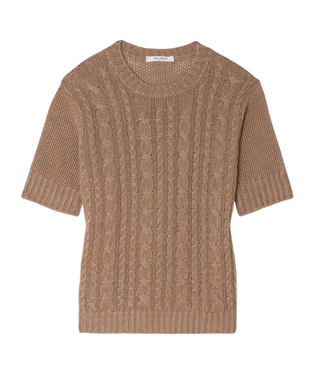 MAX MARA Бежевый льняной джемпер / свитер, фото 1