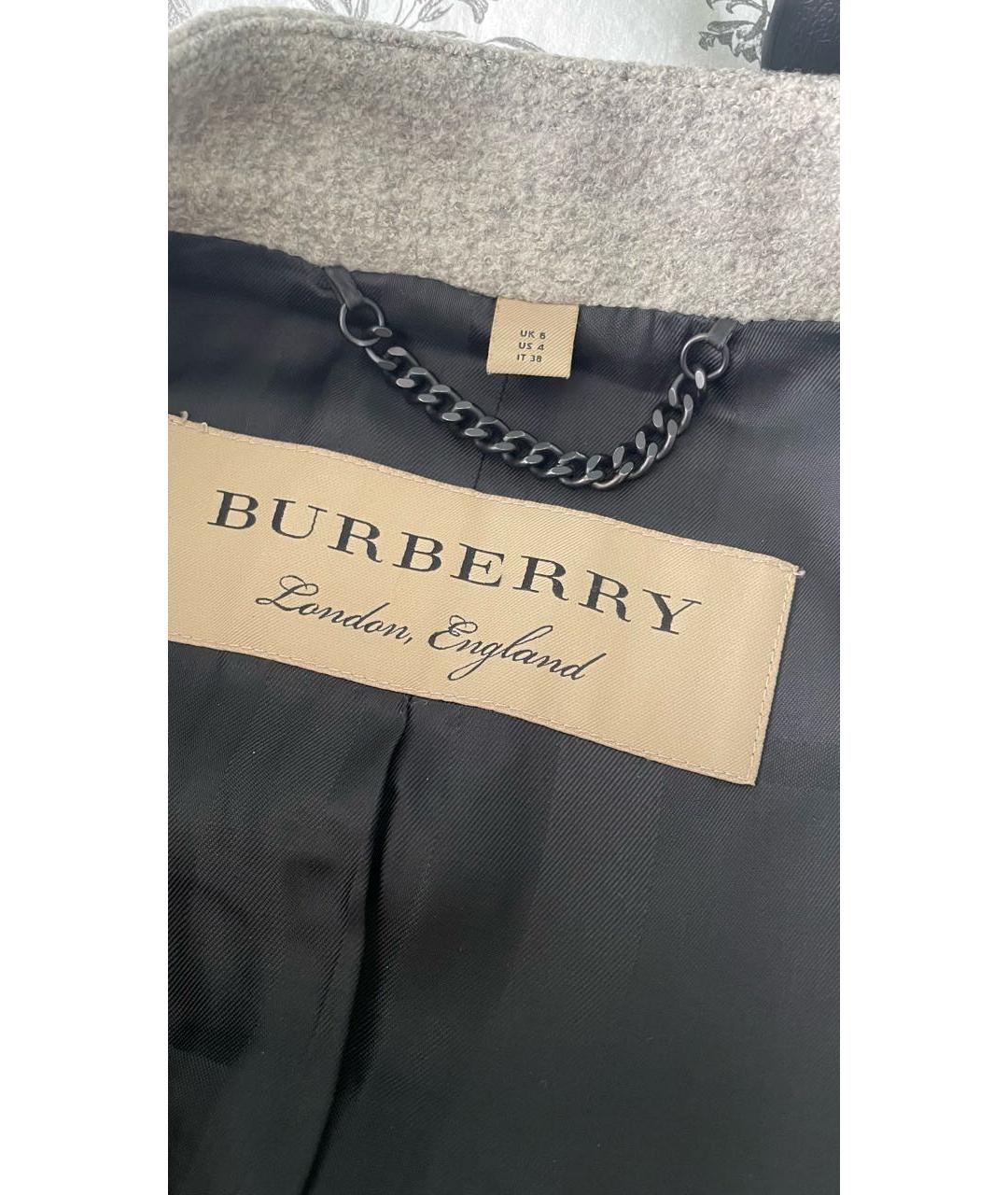 BURBERRY Серое кашемировое пальто, фото 4