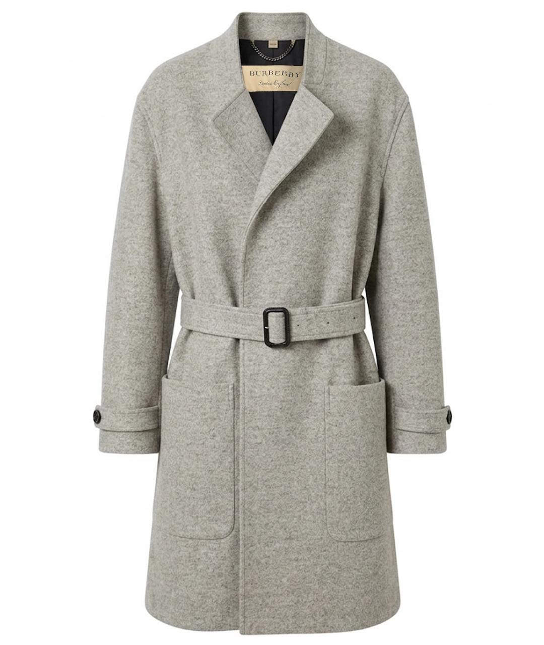 BURBERRY Серое кашемировое пальто, фото 1