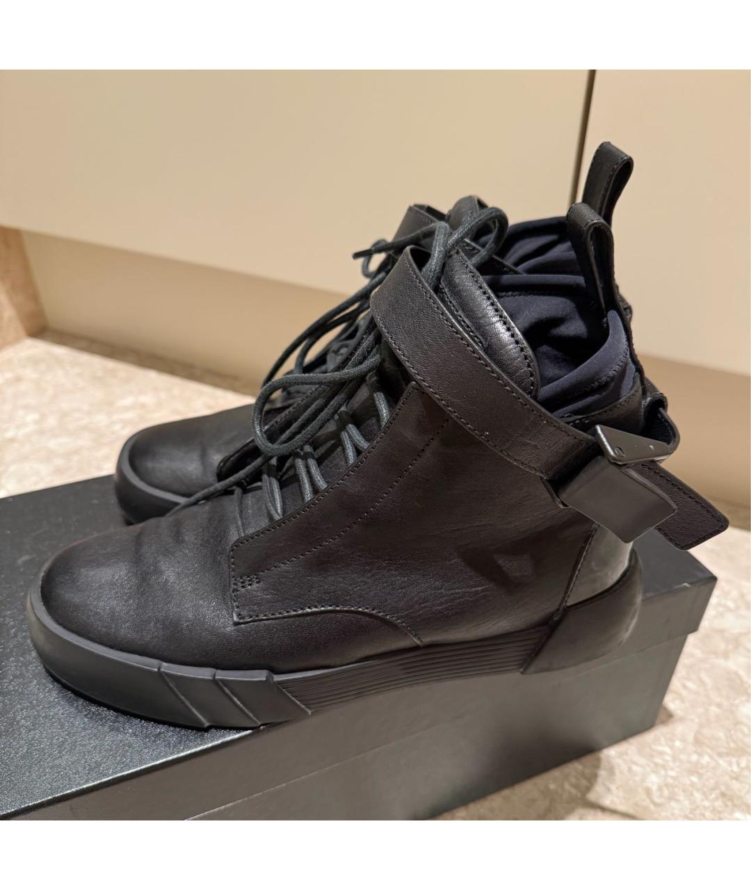 GIUSEPPE ZANOTTI DESIGN Черные кожаные высокие ботинки, фото 3