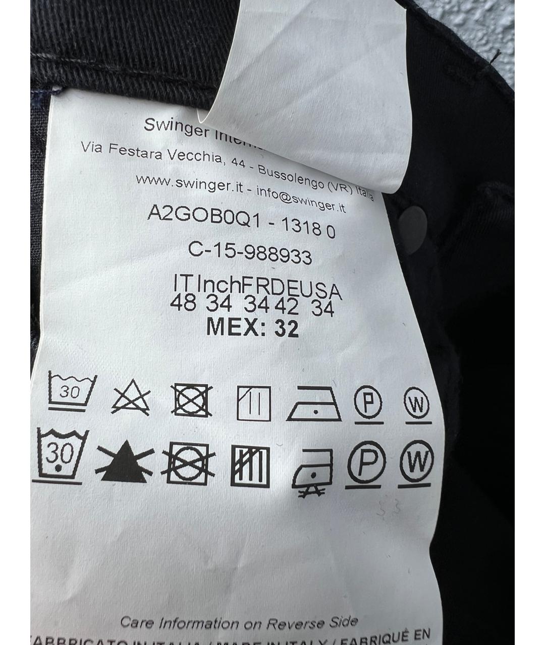 VERSACE Черные хлопковые прямые джинсы, фото 7