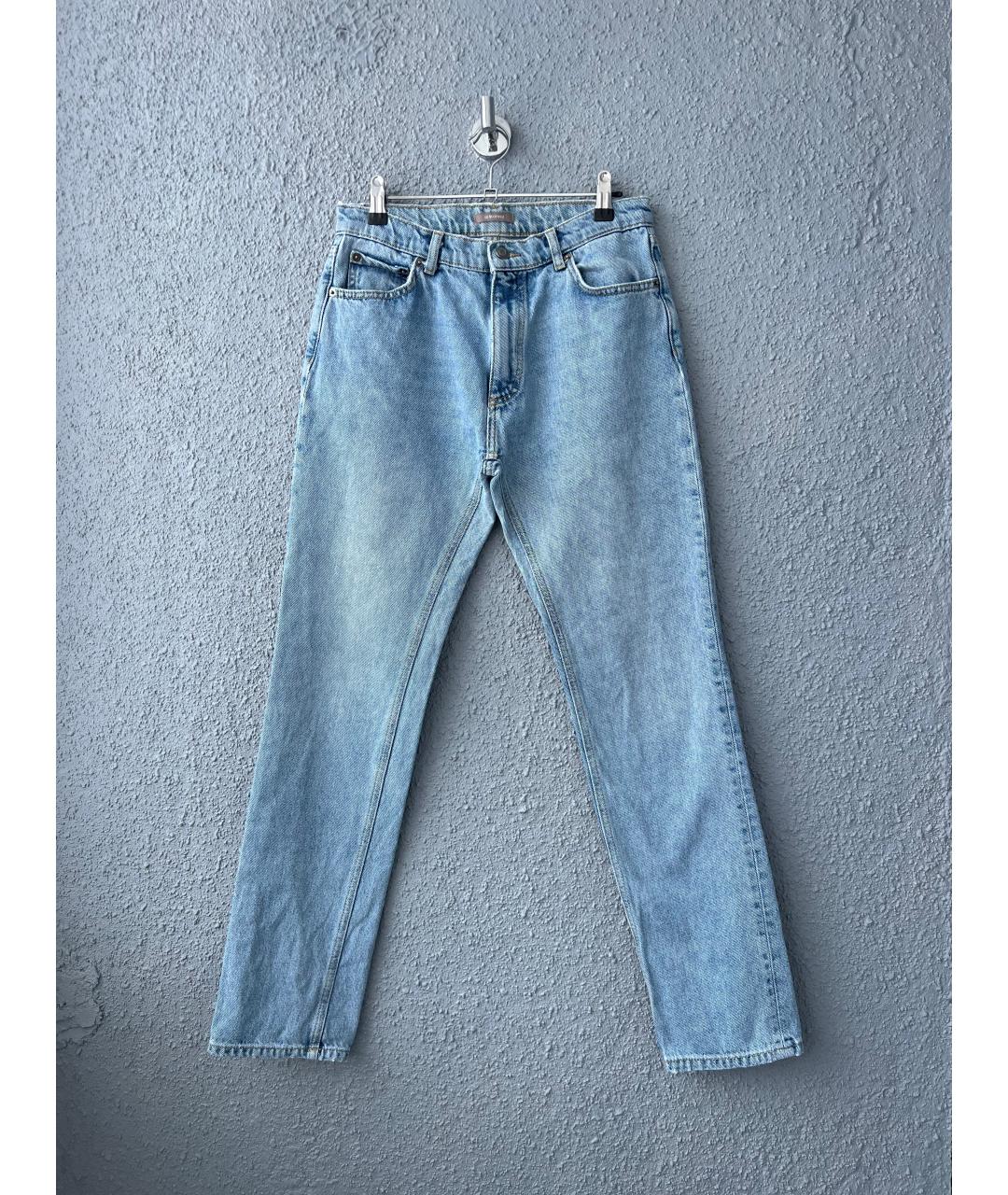 12 STOREEZ Голубые хлопковые прямые джинсы, фото 7