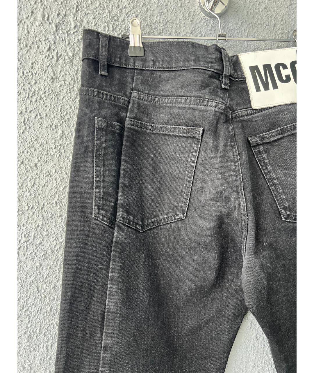 ALEXANDER MCQUEEN Серые хлопковые прямые джинсы, фото 4