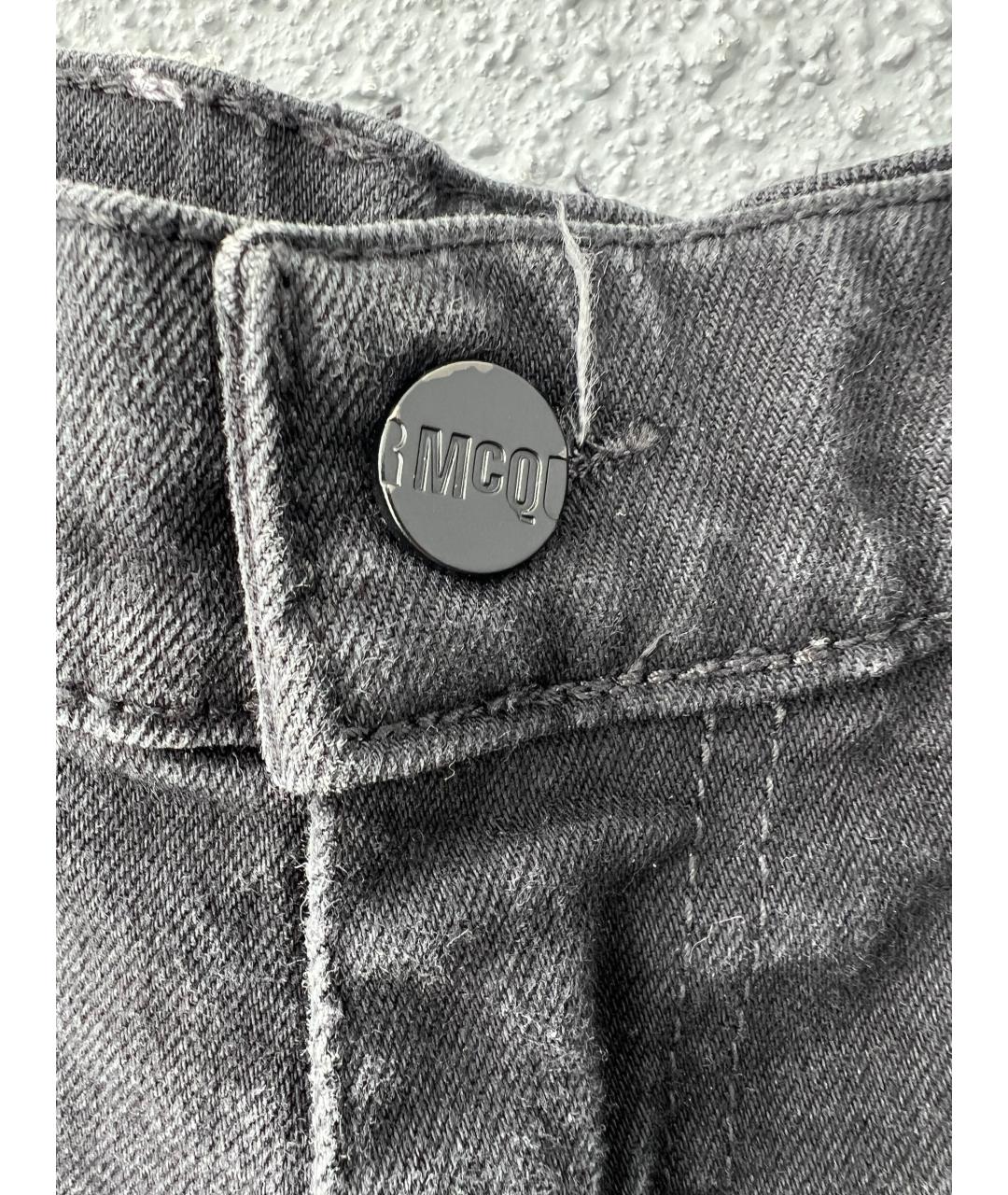 ALEXANDER MCQUEEN Серые хлопковые прямые джинсы, фото 3