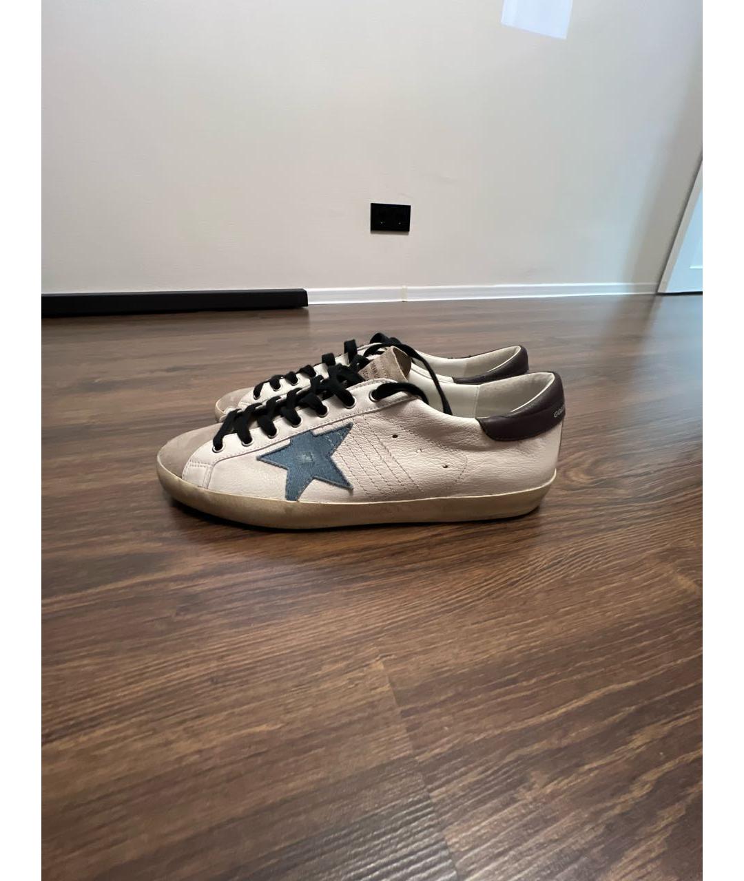 GOLDEN GOOSE DELUXE BRAND Белые кожаные низкие кроссовки / кеды, фото 5