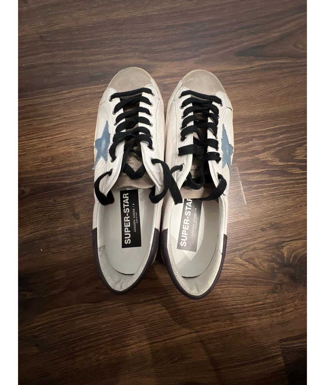 GOLDEN GOOSE DELUXE BRAND Белые кожаные низкие кроссовки / кеды, фото 3