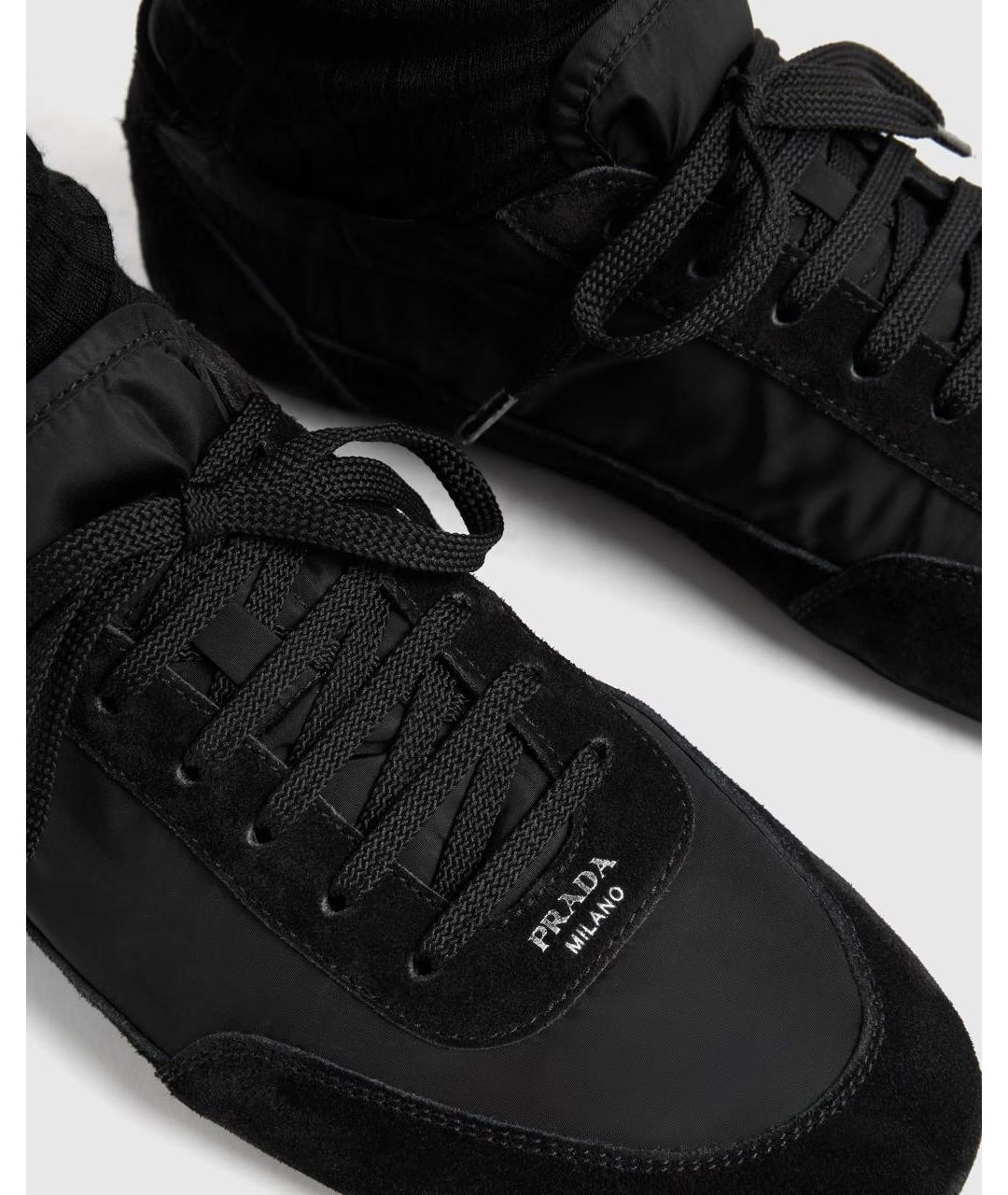 PRADA Черные замшевые кроссовки, фото 3