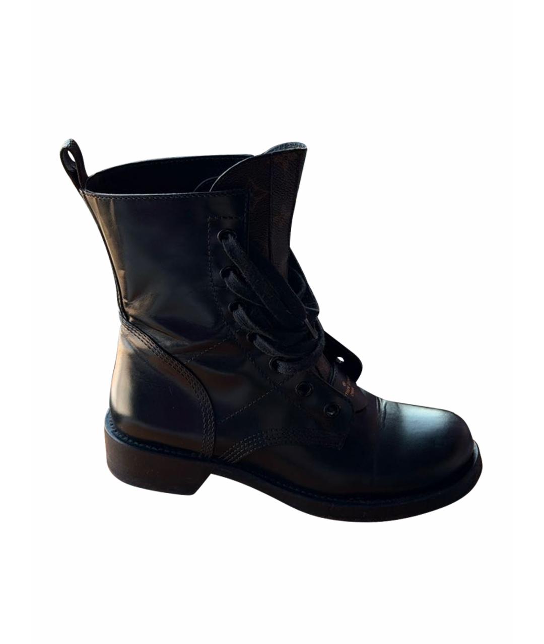 LOUIS VUITTON Черные кожаные ботинки, фото 1