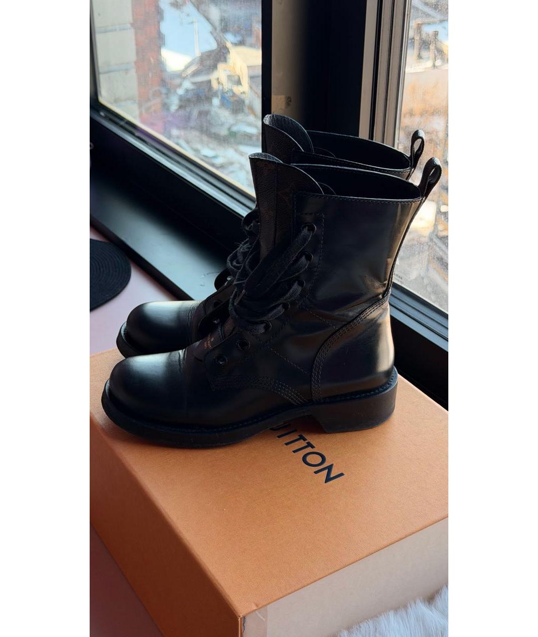 LOUIS VUITTON Черные кожаные ботинки, фото 9