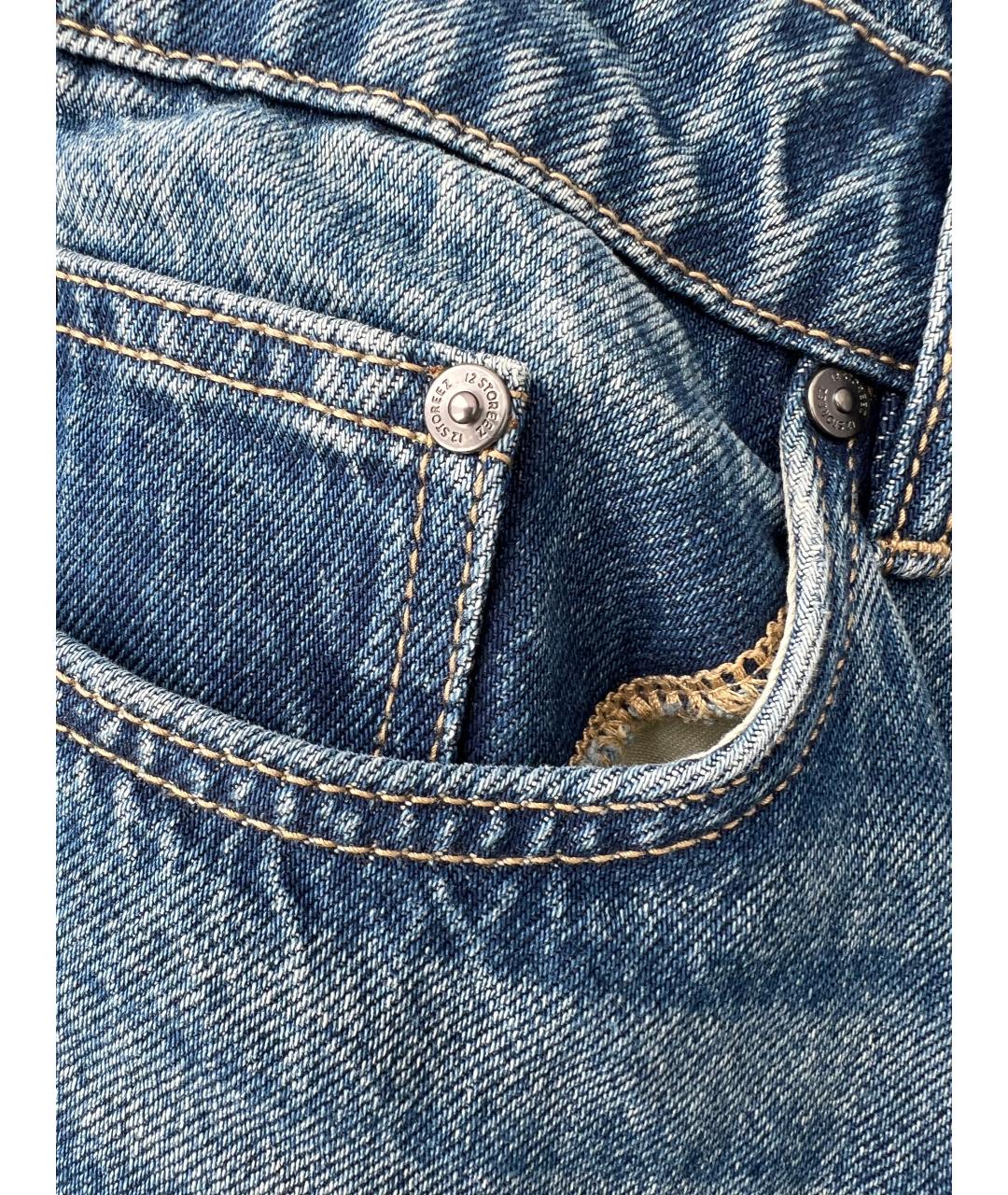 12 STOREEZ Голубые хлопковые прямые джинсы, фото 4