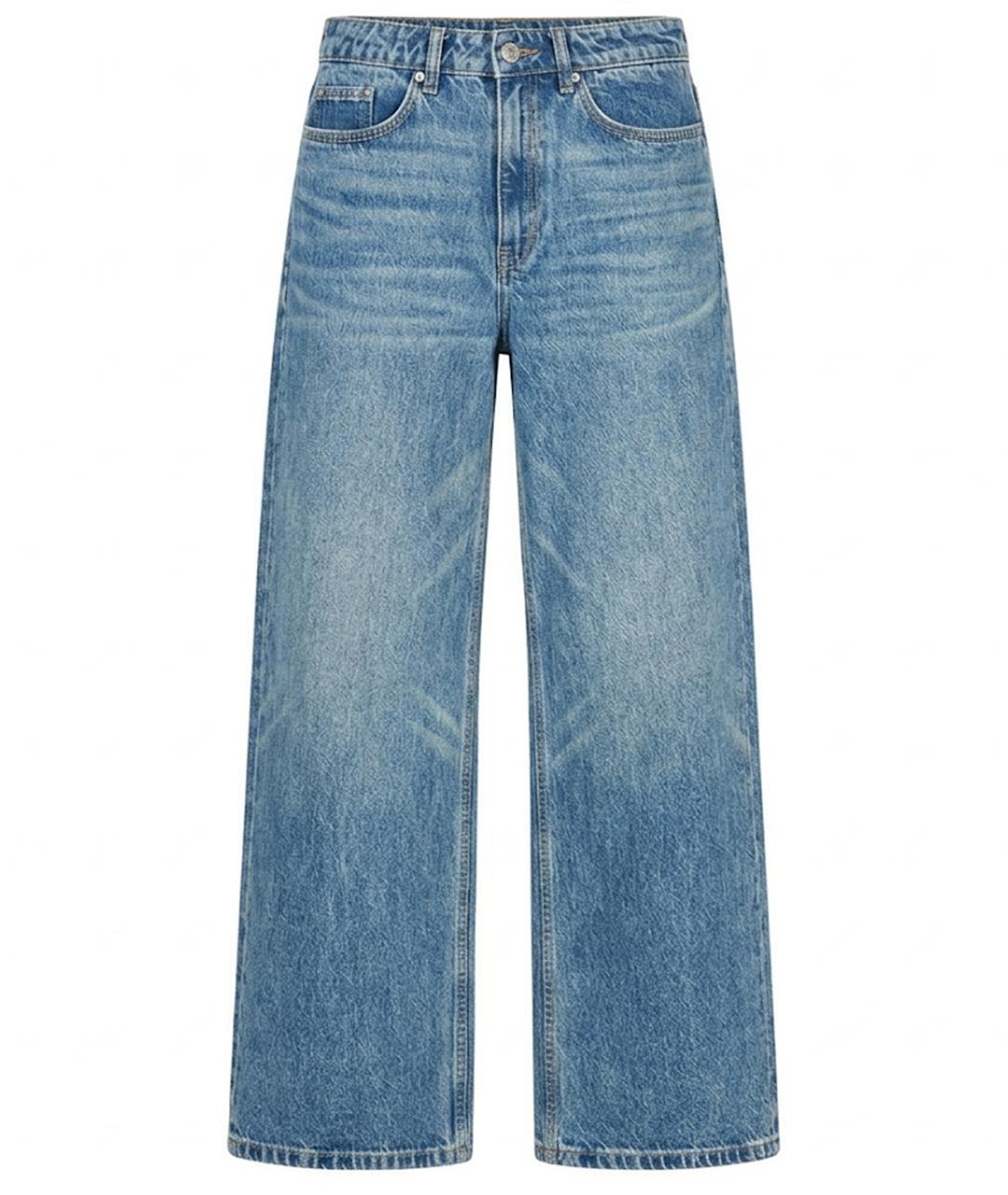 12 STOREEZ Голубые хлопковые прямые джинсы, фото 1